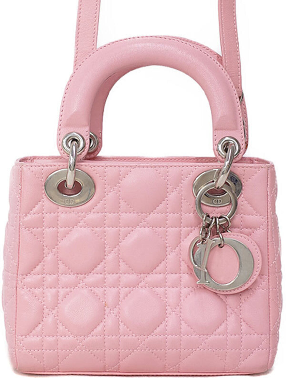 Christian Dior cannage Quilted lambskin Lady Dior bag Pink